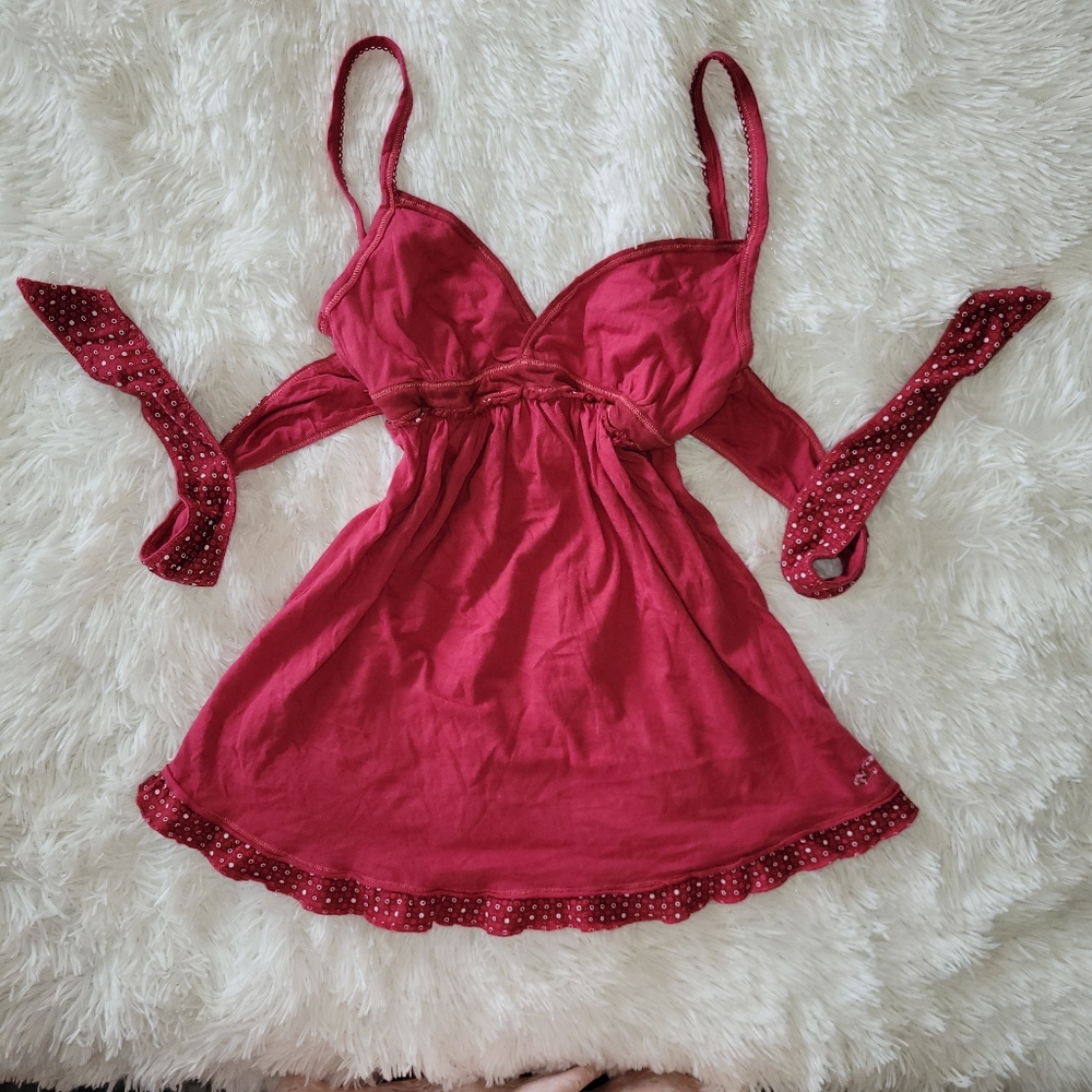 NWD Vintage Y2k pink hollister babydoll tank top size small